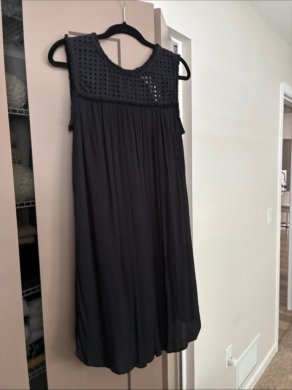 Tommy Bahama Black Eyelet Sundress with Yoke Detail Size XL
